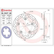 Brembo 2 x Rigid Rear Brake Disc Brake Discs 68B407G9