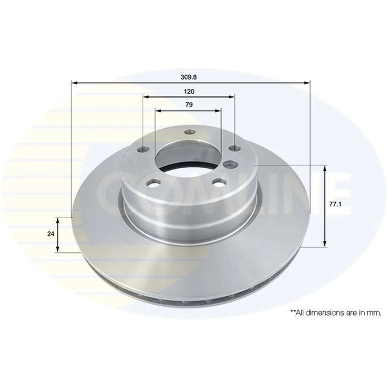 Comline 2 x Internally Vented Front Brake Discs ADC1737V