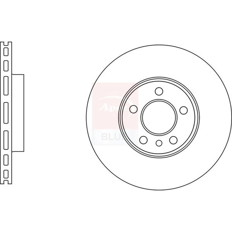 Apec 2 x Vented Front Brake Discs SDK6812