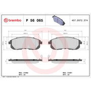 Brembo 4 x Front Brake Pad Set P56065