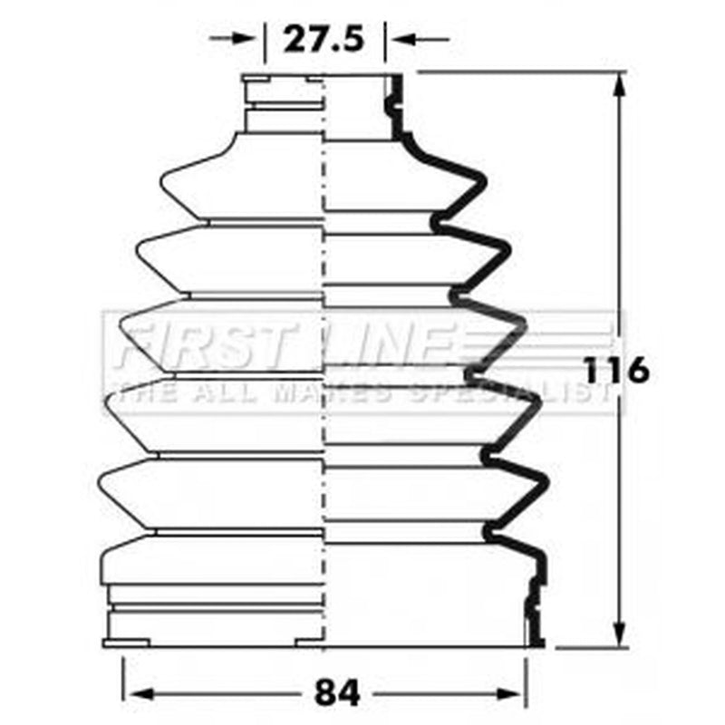 First Line Drive Shaft Bellow Kit Front Left Thermoplast FCB6017