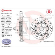 Brembo 2 x Aluminium Front Brake Disc Hub Brake Discs 09.9254.33