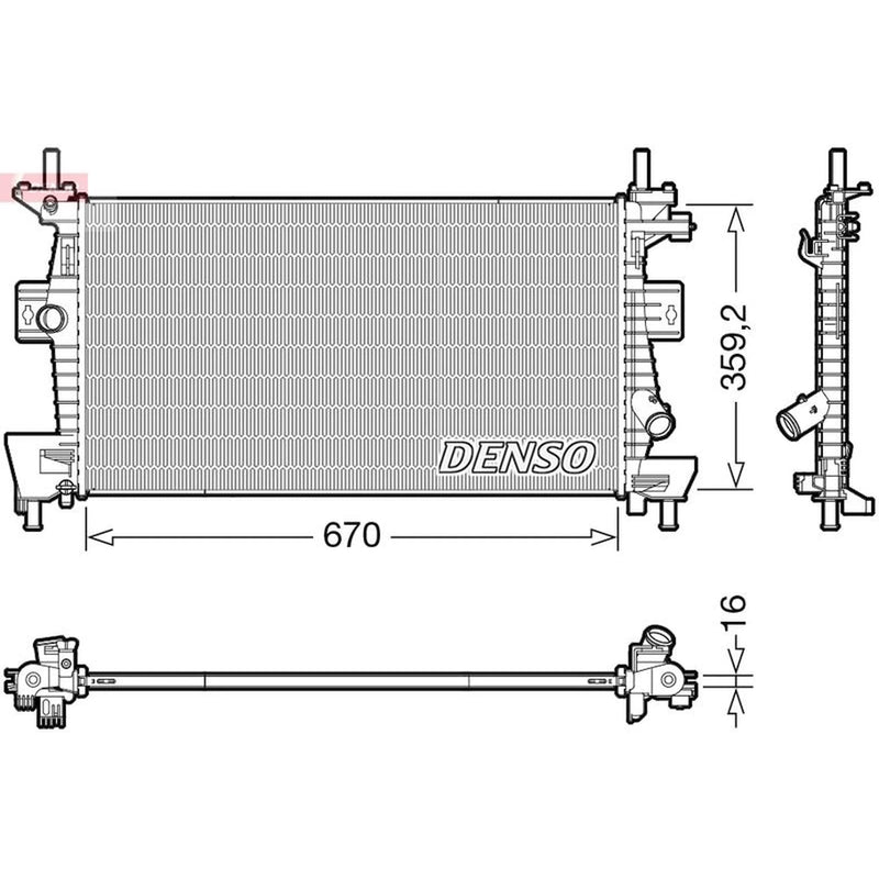 Denso Engine Radiator DRM10114
