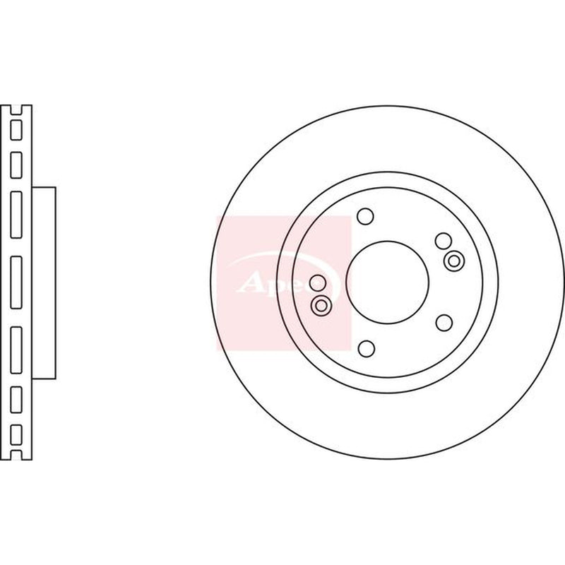 Apec 2 x Vented Front Brake Discs DSK2312