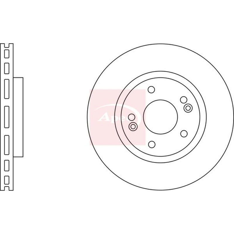 Apec 2 x Vented Front Brake Discs DSK2312