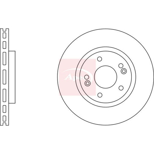 Apec 2 x Vented Front Brake Discs DSK2312