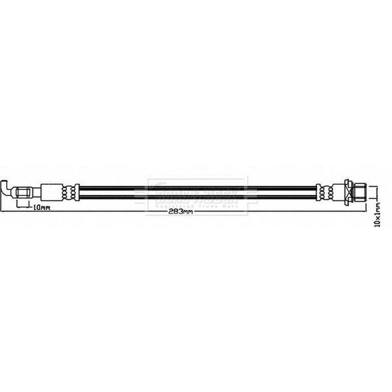 Borg & Beck Brake Hydraulic Hose Line Rear Left BBH8160