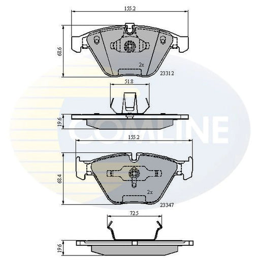 Comline 4 x Front Brake Pad Set CBP02033