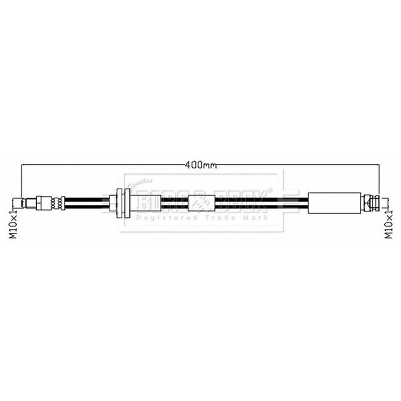 Borg & Beck Brake Hydraulic Hose Line Front Left BBH8767