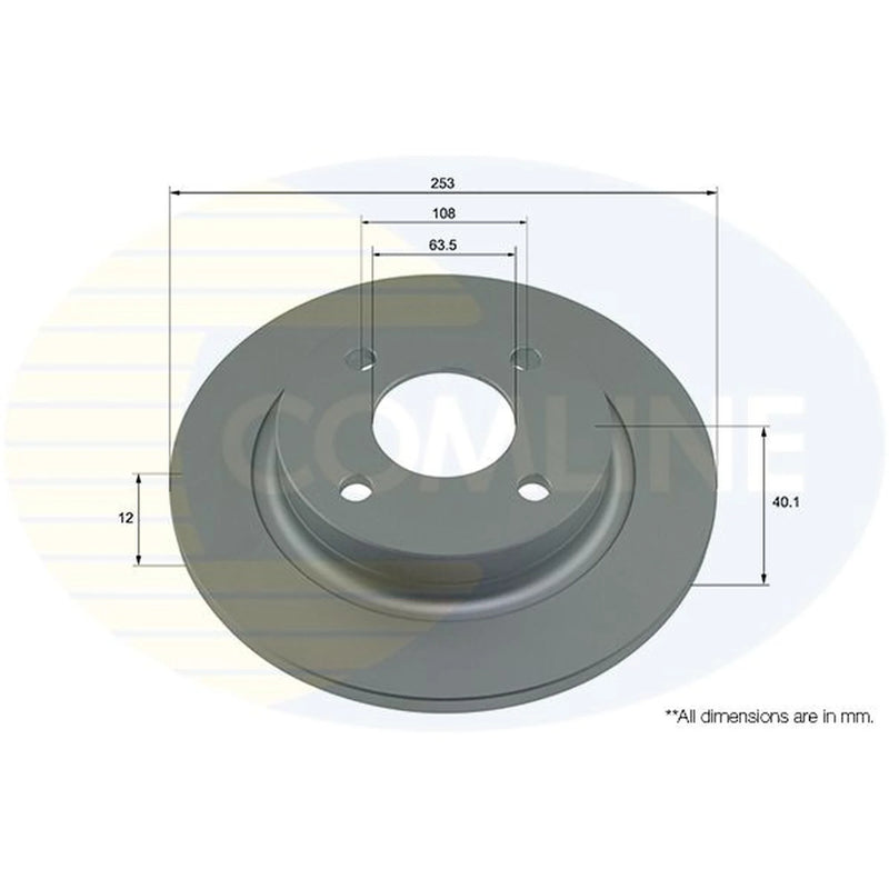 Comline 2 x Solid Rear Brake Discs ADC2881