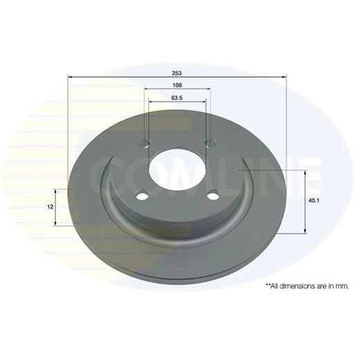 Comline 2 x Solid Rear Brake Discs ADC2881