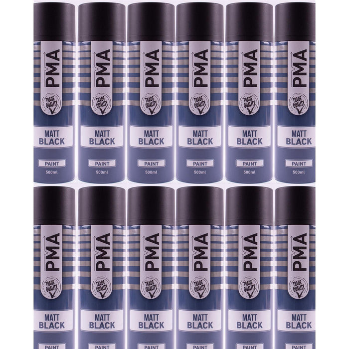 12 x 500ml PMA Stone Guard BLACK stone chip protection spray paint PMA  - Town Parts
