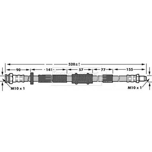 Borg & Beck Brake Hydraulic Hose Line Front Left BBH6957