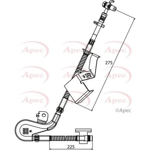 Apec Brake Hydraulic Hose Line Front Right HOS3939
