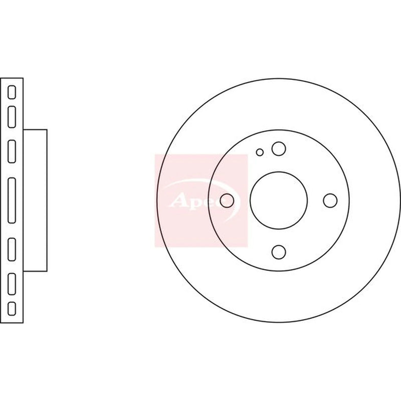 Apec 2 x Vented Front Brake Discs DSK231