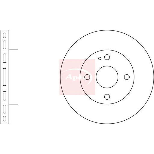 Apec 2 x Vented Front Brake Discs DSK231
