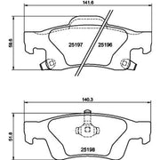 DON Rear Brake Pad Set PCP1822