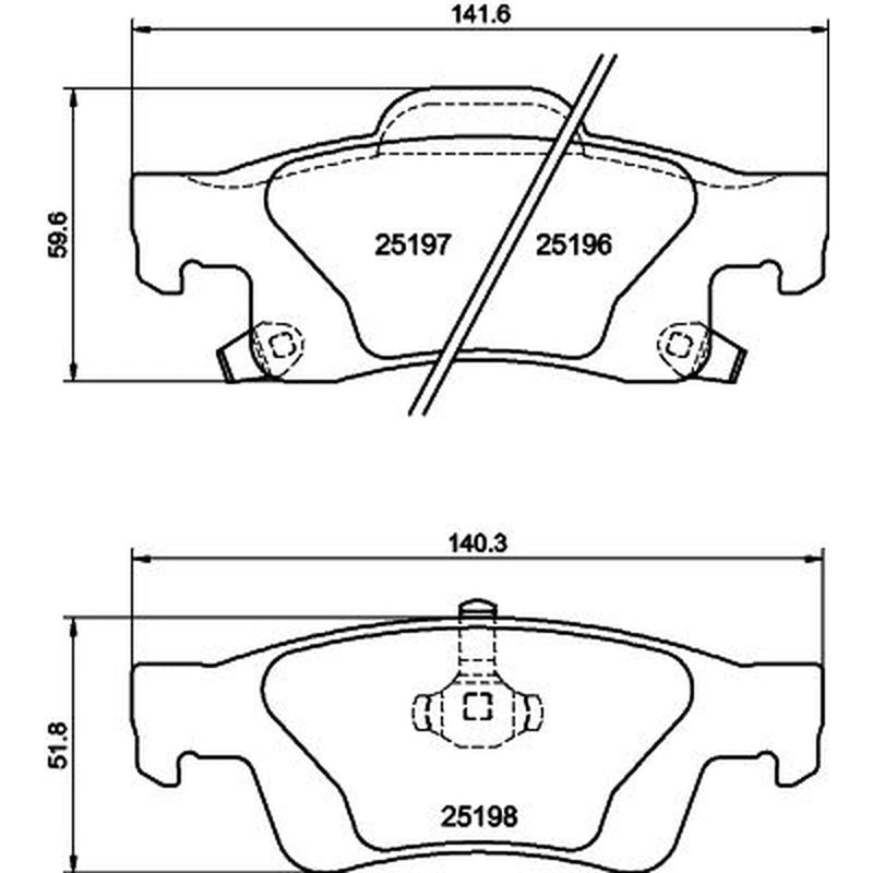 DON Rear Brake Pad Set PCP1822