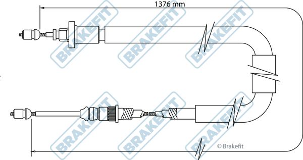 Apec Handbrake Cable Left Rear fits Renault Modus 2004-2013 1.2 1.4 1.5 1.6