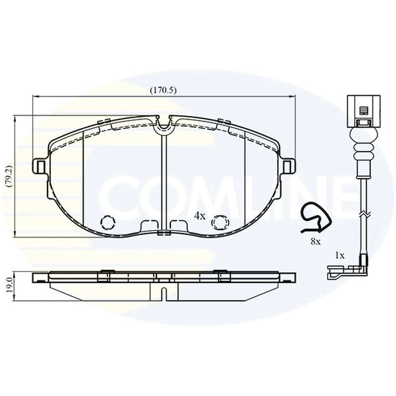 Comline 4 x Front Brake Pad Set CBP23303