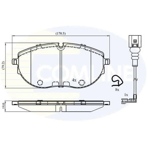 Comline 4 x Front Brake Pad Set CBP23303