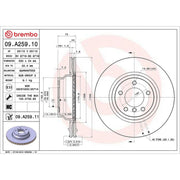 Brembo 2 x Internally Vented Front Brake Discs 09.A259.11