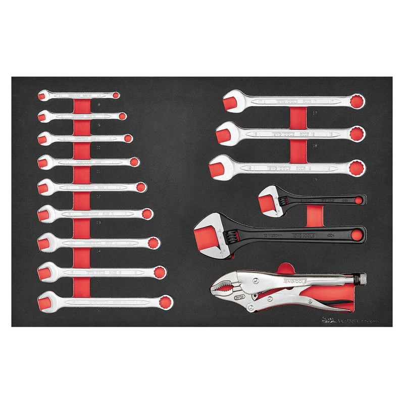 Teng Tools Spanner Set FOAM4X4 15 Pieces CrV