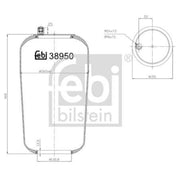 Febi Air Suspension Bellow 155mm Rear 38950