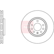 Apec 2 x Vented Front Brake Discs DSK2178