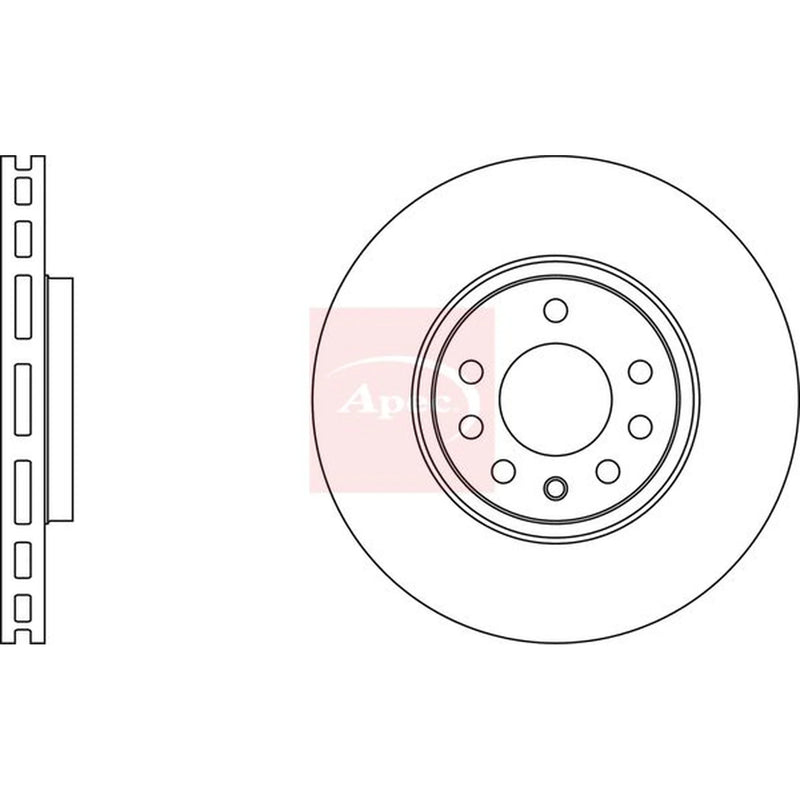 Apec 2 x Vented Front Brake Discs DSK2178