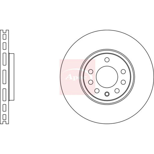 Apec 2 x Vented Front Brake Discs DSK2178