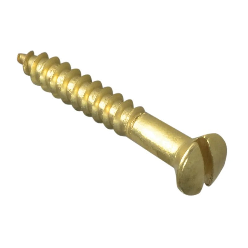 ForgeFix Wood Screw Slotted Raised Head Solid Brass 1in x 6 ForgePack 20