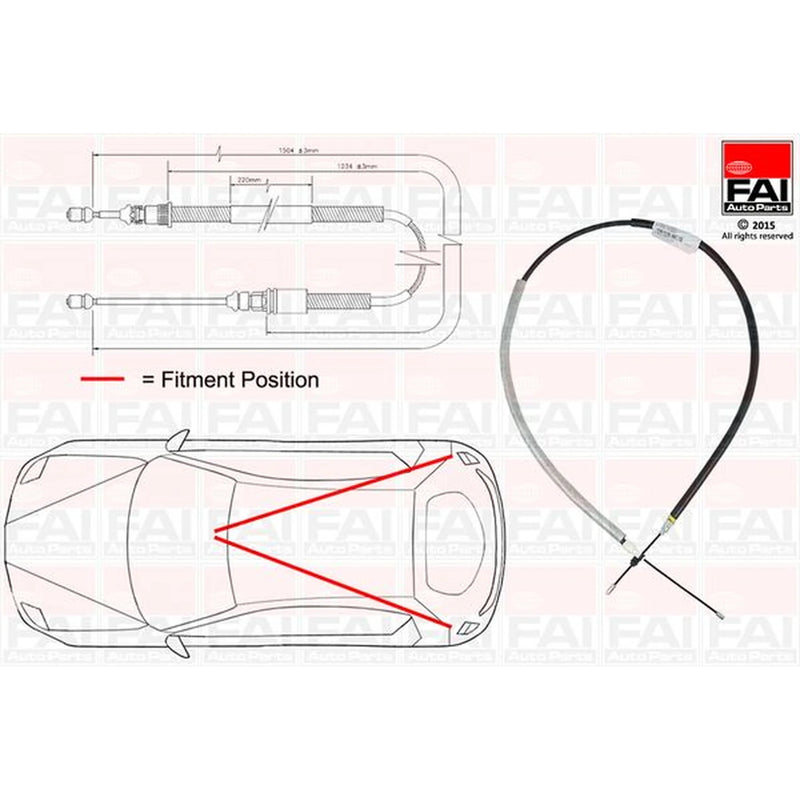 FAI Handbrake Cable Right Rear FBC0115