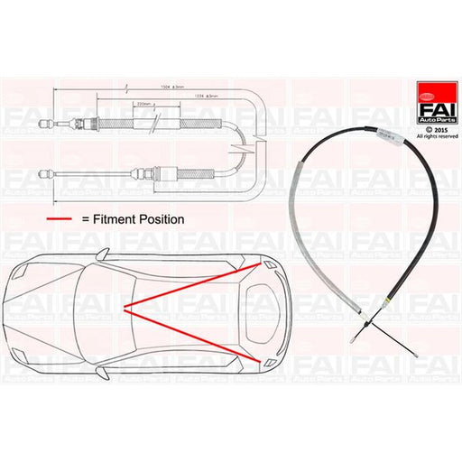 FAI Handbrake Cable Right Rear FBC0115
