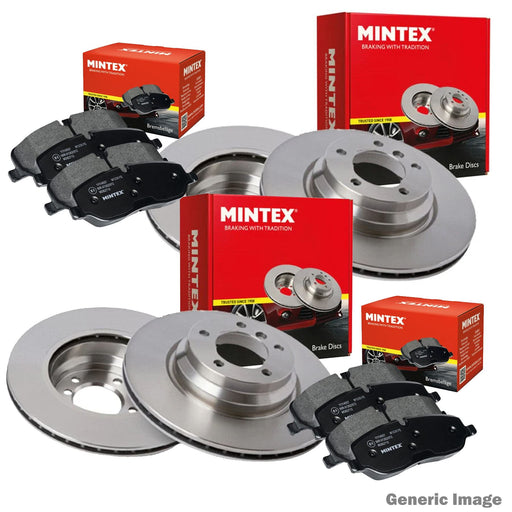 MINTEX Front & Rear Axle Brake Discs Set & Pads Braking Replacement Kit For Mini MINTEX - Town Parts