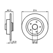 Bosch 2 x Rear Brake Discs 0 986 478 744