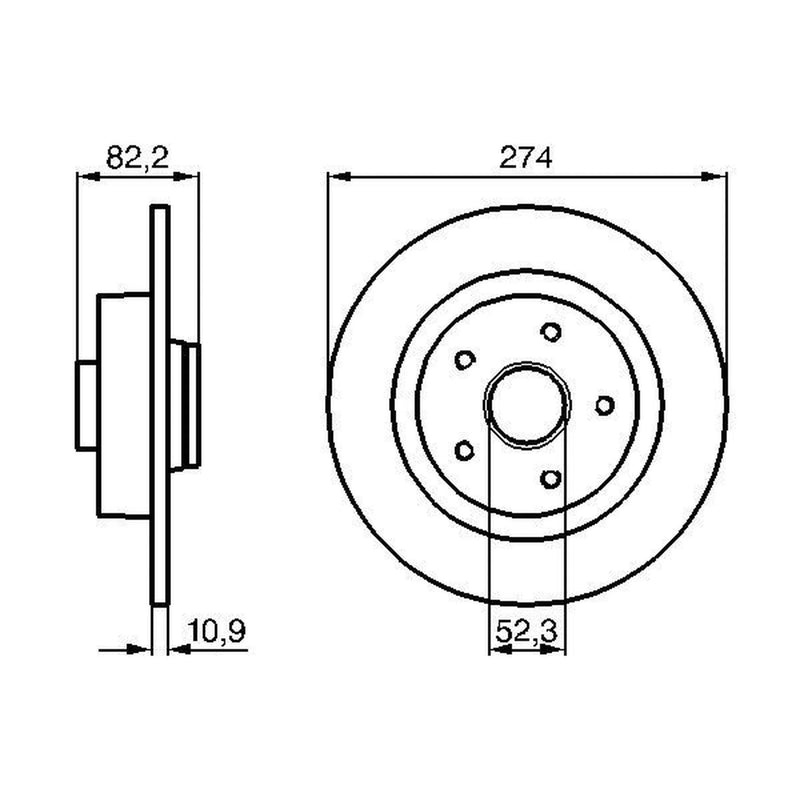 Bosch 2 x Rear Brake Discs 0 986 478 744