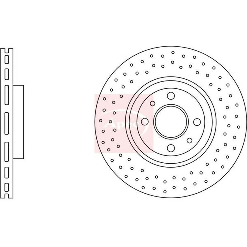 Apec 2 x Perforated/Vented Front Brake Discs DSK3236