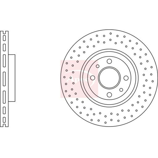 Apec 2 x Perforated/Vented Front Brake Discs DSK3236