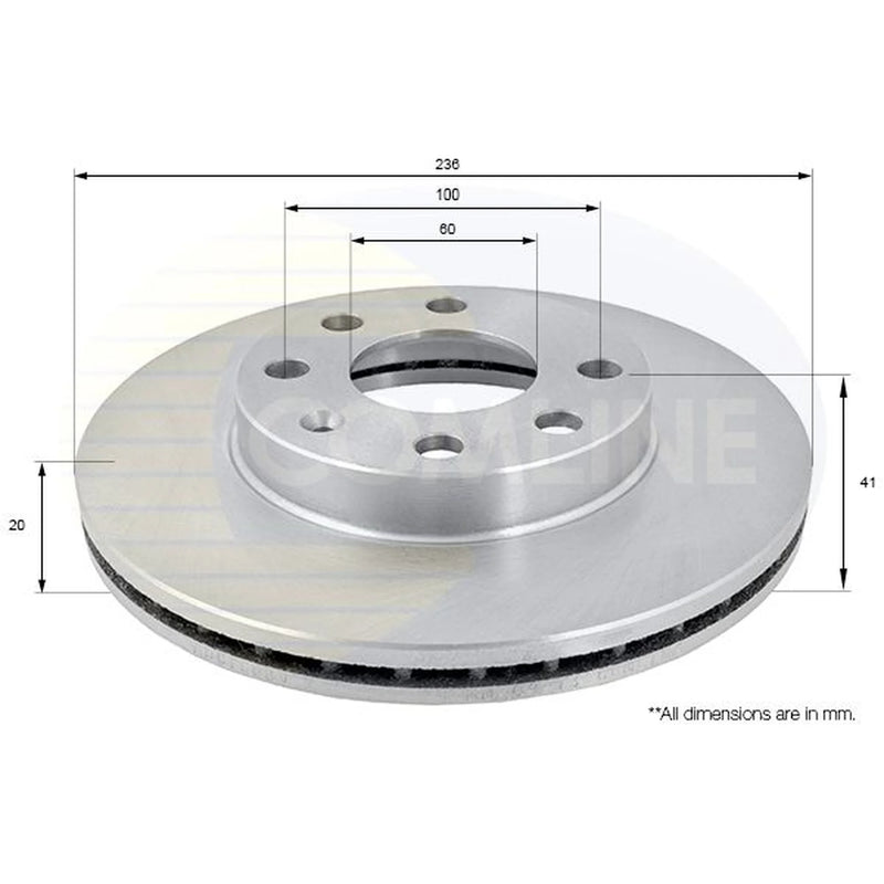 Comline 2 x Front Brake Discs ADC1008V