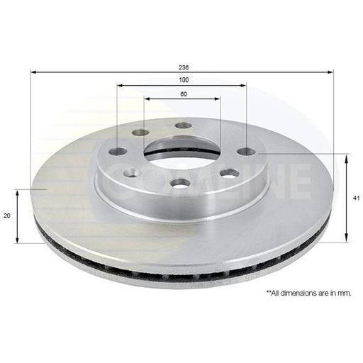 Comline 2 x Front Brake Discs ADC1008V