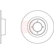 Apec 2 x Solid Front Brake Discs DSK714