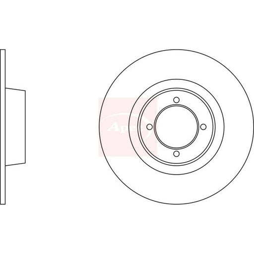 Apec 2 x Solid Front Brake Discs DSK714