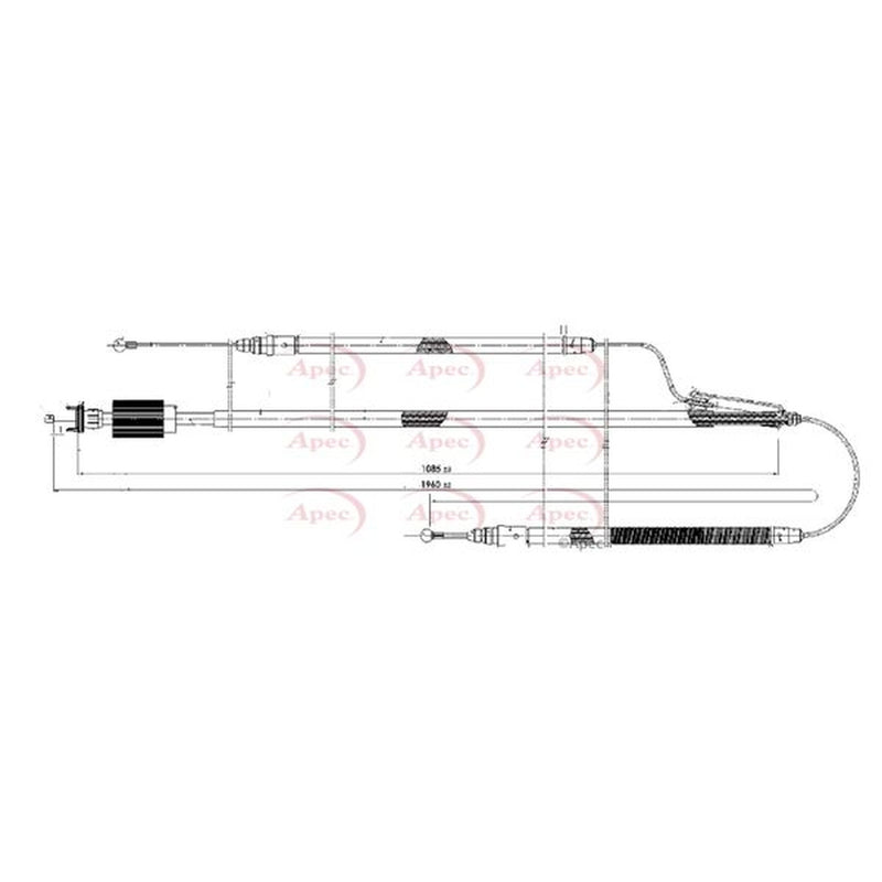 Apec Handbrake Cable Left Rear CAB1607
