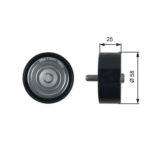 Gates V-Ribbed Belt Deflection/Guide Pulley T36407
