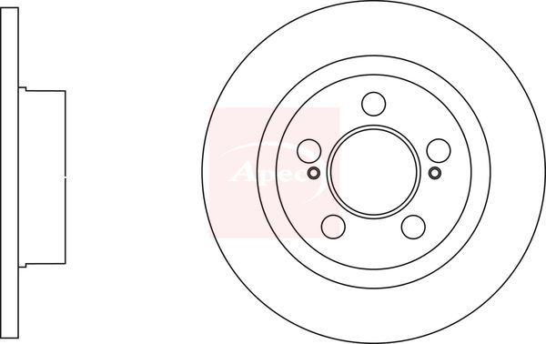 Apec 2 x Brake Disc Set Solid