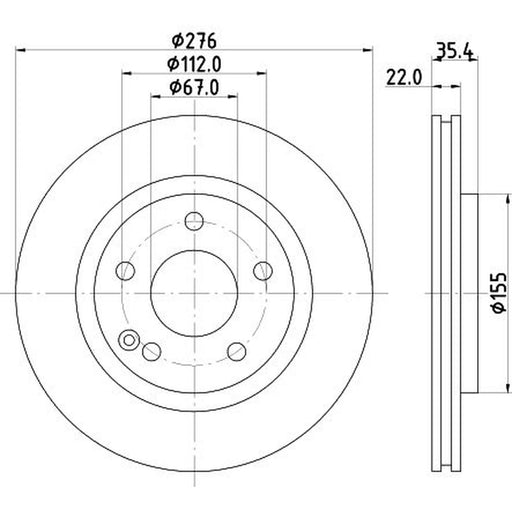 Mintex 2 x Front Brake Discs MDC1421