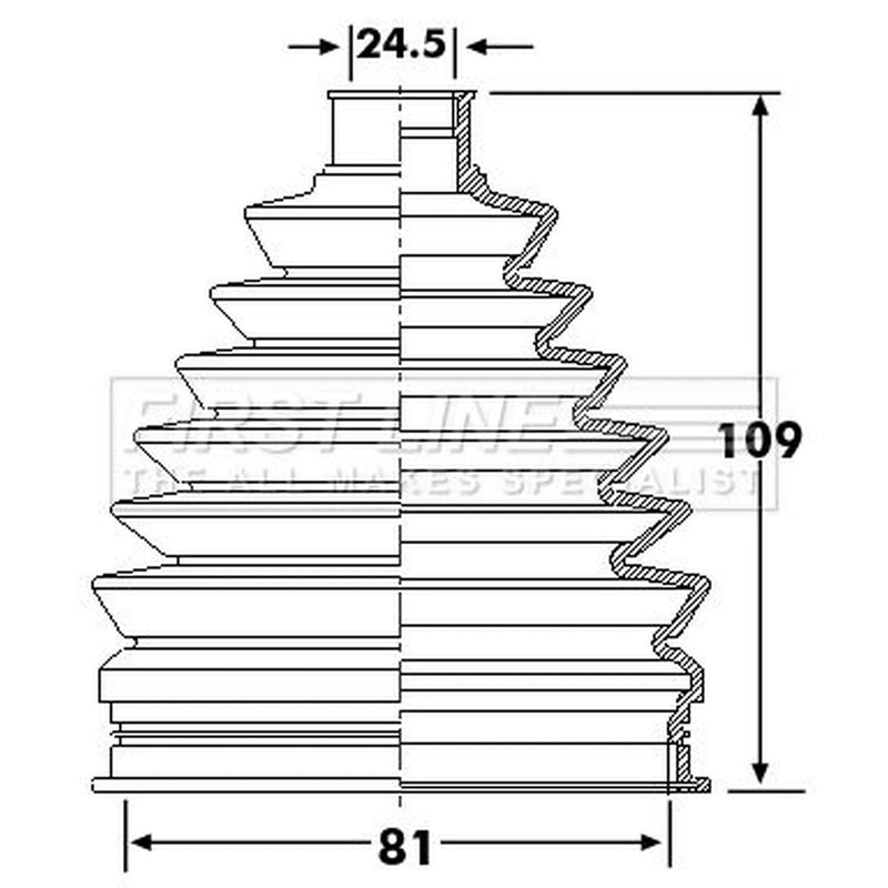 First Line Drive Shaft Bellow Kit Front Left Thermoplas FCB6234