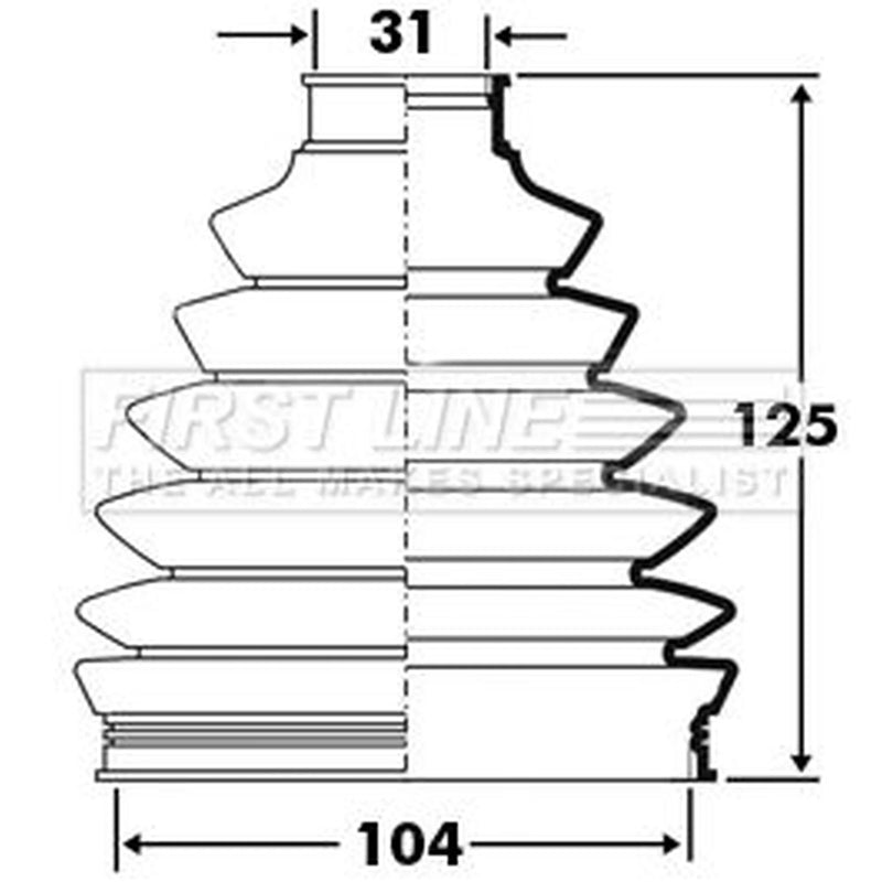 First Line Drive Shaft Bellow Kit Front Left Thermoplast FCB2395