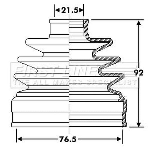 First Line Drive Shaft Bellow Kit Front Left FCB6312